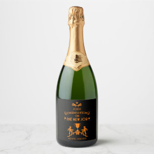 Étiquettes Pour Bouteilles De Vin Mousseux Félicitations Pour Le Nouveau Travail