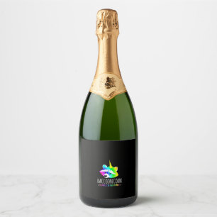 Étiquettes Pour Bouteilles De Vin Mousseux Femme Raccoonicorn Drôle Magique Raton Laveur Plui