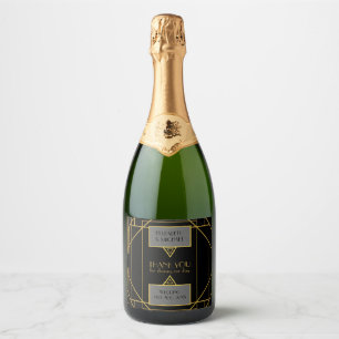 Étiquettes Pour Bouteilles De Vin Mousseux Fête Art déco des VINGT ans en ruelle
