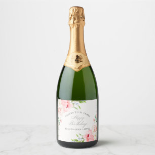 Étiquettes Pour Bouteilles De Vin Mousseux Fête d'anniversaire 40 ans personnalisée fleurs ro
