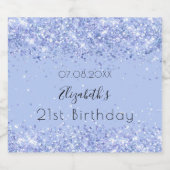 Étiquettes Pour Bouteilles De Vin Mousseux Fête d'anniversaire clair nom bleu (Étiquettes simples)