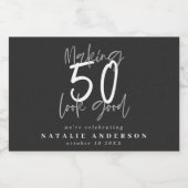 Étiquettes Pour Bouteilles De Vin Mousseux Fête de 50 ans (Étiquettes simples)