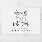 Étiquettes Pour Bouteilles De Vin Mousseux Fête de 50 ans (Étiquettes simples)