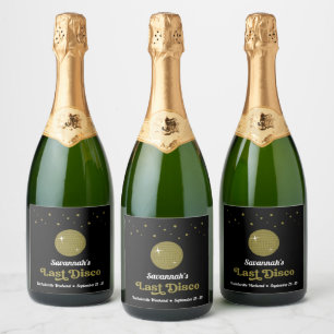 Étiquettes Pour Bouteilles De Vin Mousseux Fête de Bachelorette de la Dernière Disco Rétro Gr