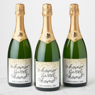 Étiquettes Pour Bouteilles De Vin Mousseux Fête de chauffage - NOUVELLE MAISON, MAISON SWEET