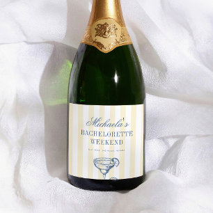 Étiquettes Pour Bouteilles De Vin Mousseux Fête de Fiançailles Rétro Prépa avec des Bandes Ja