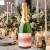 Étiquettes Pour Bouteilles De Vin Mousseux Fête de mariage avec confettis rose gold
