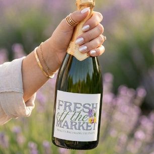 Étiquettes Pour Bouteilles De Vin Mousseux Fête de mariage en sortant du marché