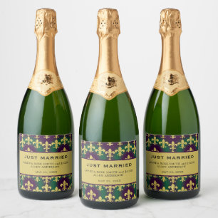 Étiquettes Pour Bouteilles De Vin Mousseux Fête de retraite personnalisée Mardi Gras