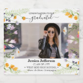 Étiquettes Pour Bouteilles De Vin Mousseux Fête des diplômés Félicitations floral Sparkling V (Étiquettes simples)