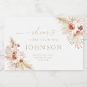 Étiquettes Pour Bouteilles De Vin Mousseux Fête des mariées Boho Beige (Étiquettes simples)