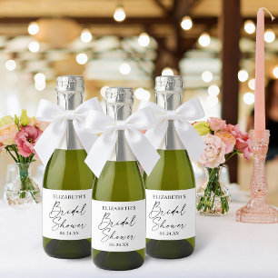 Étiquettes Pour Bouteilles De Vin Mousseux Fête des mariées de calligraphie minimaliste moder