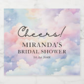 Étiquettes Pour Bouteilles De Vin Mousseux Fête des mariées des nuages Pastel (Étiquettes simples)