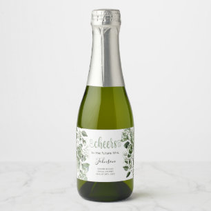 Étiquettes Pour Bouteilles De Vin Mousseux Fête des mariées Gypsophila & Eucalyptus