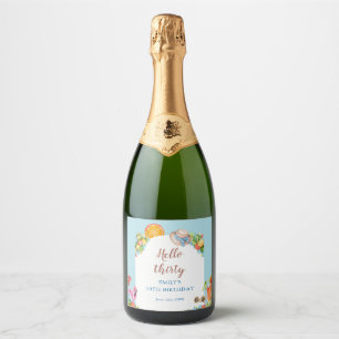 Étiquettes Pour Bouteilles De Vin Mousseux Fête d'été Pastel
