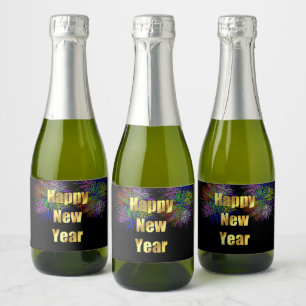 Étiquettes Pour Bouteilles De Vin Mousseux Feu d'artifice de la fête du Nouvel An