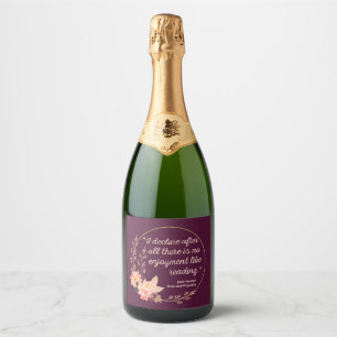 Étiquettes Pour Bouteilles De Vin Mousseux Fierté et préjugé Citation III - Style mignon
