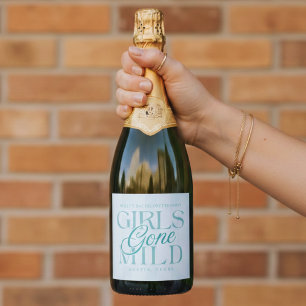 Étiquettes Pour Bouteilles De Vin Mousseux Filles Devenues Sages Blue Bachelorette