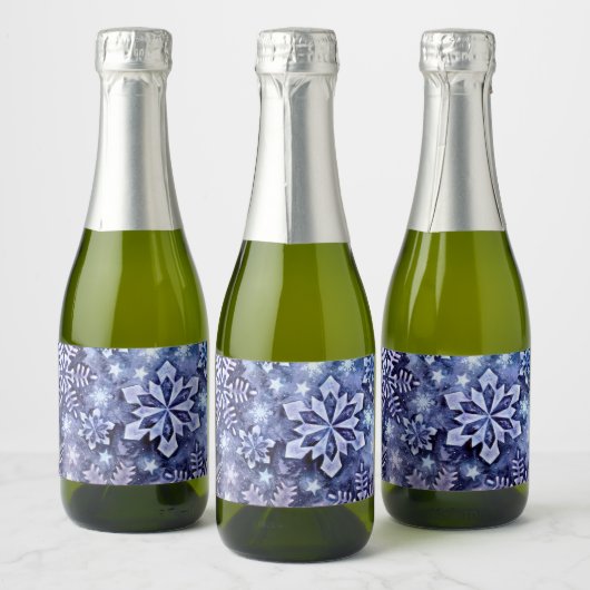 Étiquettes Pour Bouteilles De Vin Mousseux Flèches bleues (Bouteilles)
