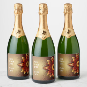 Étiquettes Pour Bouteilles De Vin Mousseux Fleur éternelle : Une célébration intemporelle de