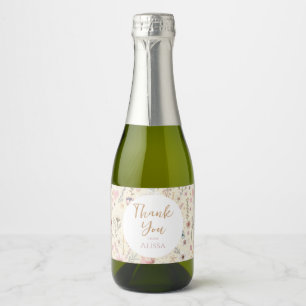 Étiquettes Pour Bouteilles De Vin Mousseux Fleur sauvage Floral Baby shower Favoriser