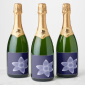 Étiquettes Pour Bouteilles De Vin Mousseux Fleurs violettes (Bouteilles)