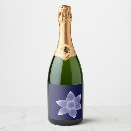 Étiquettes Pour Bouteilles De Vin Mousseux Fleurs violettes (Devant)