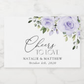 Étiquettes Pour Bouteilles De Vin Mousseux Fleurs violettes, Fleurs Lilac, Mariage Floral (Étiquettes simples)