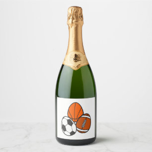 Étiquettes Pour Bouteilles De Vin Mousseux Football Américain Soccer Basket-ball Pâques