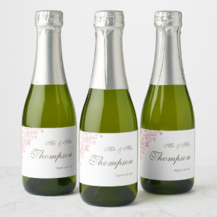 Étiquettes Pour Bouteilles De Vin Mousseux Française Régence Rose Fleur de Lis Mariage Faveur