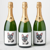 Étiquettes Pour Bouteilles De Vin Mousseux Frenchie The Gentlemen Copy (4) (Bouteilles)