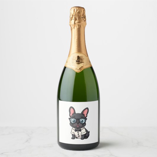 Étiquettes Pour Bouteilles De Vin Mousseux Frenchie The Gentlemen Copy (4) (Devant)