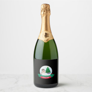 Étiquettes Pour Bouteilles De Vin Mousseux Frosty Snowman Joyeux Noël
