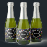 Étiquettes Pour Bouteilles De Vin Mousseux Fun 70th Birthday Party monogram<br><div class="desc">Typographie thème 70ème anniversaire décoration et cadeaux. Le texte comprend féroce et fab à 70. fabuleux à 70, fête extraordinaire 70e anniversaire, extra spécial 70e anniversaire, heureux 70e anniversaire, rocking 70e anniversaire, beau à 70, et extraordinaire 70e anniversaire. Texte coloré clair en jaune, rose, violet, bleu, vert et rouge. Idées...</div>