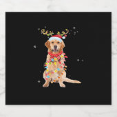 Étiquettes Pour Bouteilles De Vin Mousseux Funky Golden Retriever Christmas Tree Père Noël Re (Étiquettes simples)