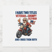 Étiquettes Pour Bouteilles De Vin Mousseux Funky Grumpy Vieux Homme Vétérinaire Moto (Étiquettes simples)