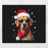 Étiquettes Pour Bouteilles De Vin Mousseux Funny Boxer Dog Christmas Lights Xmas Outfit Pajam (Étiquettes simples)
