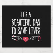 Étiquettes Pour Bouteilles De Vin Mousseux Funny Nurse Save Lives graphique (Étiquettes simples)