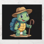 Étiquettes Pour Bouteilles De Vin Mousseux Funny Turtle Hiking Graphic Camping Lover Adventur (Étiquettes simples)