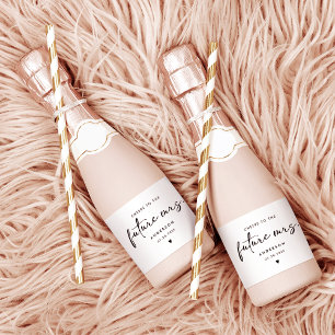 Étiquettes Pour Bouteilles De Vin Mousseux Future écriture manuscrite moderne Mme Script