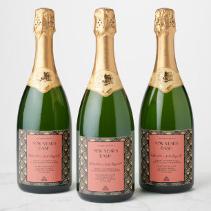 Étiquettes Pour Bouteilles De Vin Mousseux Gatsby Art Déco Nouvel An Vintage