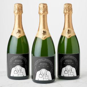 Étiquettes Pour Bouteilles De Vin Mousseux Glacière de la cérémonie de remise des manteaux bl