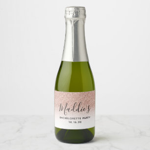 Étiquettes Pour Bouteilles De Vin Mousseux Glam Pink Ombre Parties scintillant Bachelorette N