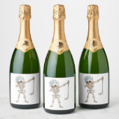 Étiquettes Pour Bouteilles De Vin Mousseux Golf Skeleton (Bouteilles)