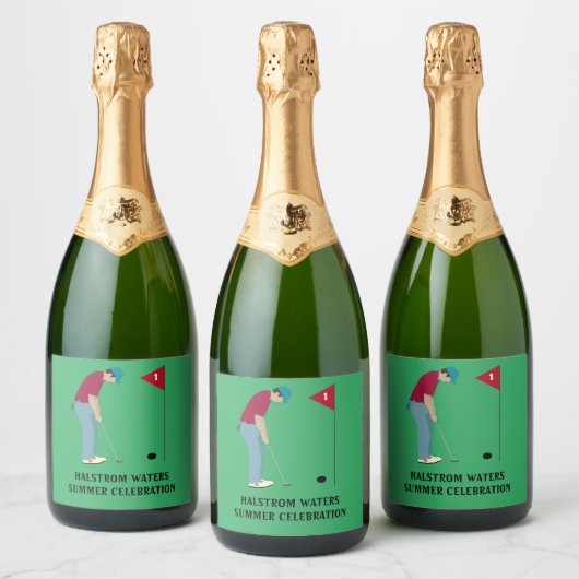 Étiquettes Pour Bouteilles De Vin Mousseux Golf Vert Thème (Bouteilles)
