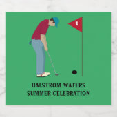 Étiquettes Pour Bouteilles De Vin Mousseux Golf Vert Thème (Étiquettes simples)