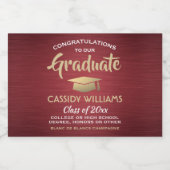 Étiquettes Pour Bouteilles De Vin Mousseux Graduation Brossé Bourgogne Or Blanc Mini Fraction (Étiquettes simples)