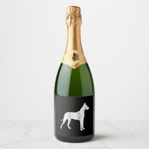 Étiquettes Pour Bouteilles De Vin Mousseux Grand chien Dane propriétaire cadeau animal Vintag