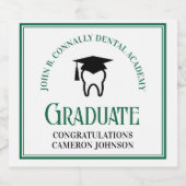Étiquettes Pour Bouteilles De Vin Mousseux Green Dental School Custom Graduation Party (Étiquettes simples)