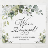 Étiquettes Pour Bouteilles De Vin Mousseux Green We's Engaged Engagement Party (Étiquettes simples)